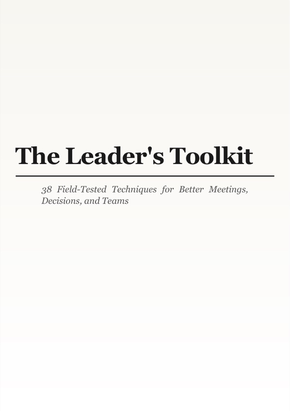 The Leader's Toolkit &mdash; cover